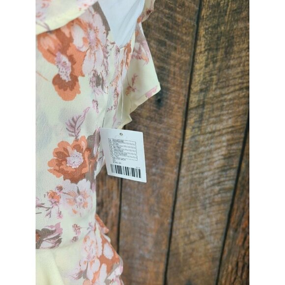 New Flynn Skye Cream Blossoms Mimi Mini Dress Womens XS Ivory Floral Rayon - Picture 2 of 7